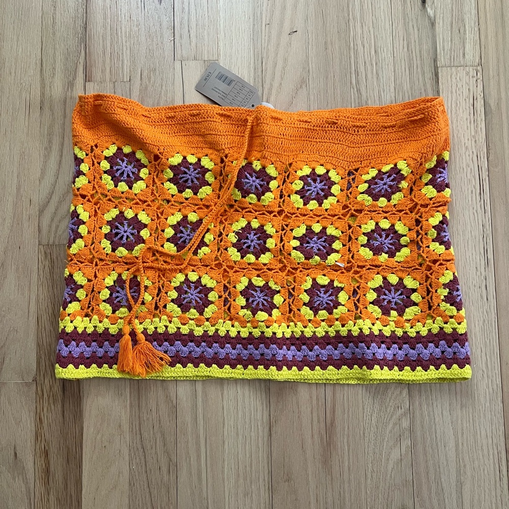 NWT Colorful Crochet Women's Beach Skirt